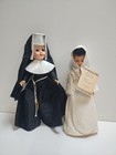 Two Vintage Religious Christian Catholic Plastic Nun Dolls 