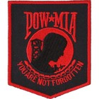 Pow   Mia   Military  Sew On Iron On Embroidered Patch  Black And Red 2 1 2  X 3