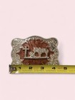 Western Cross   Horse Belt Buckle In Silver And Copper