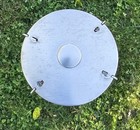 Vintage 39  Aluminum Outdoor Thermometer Mcm Space Age Industrial Atomic Decor