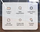 500x Digital Microscope 1080p 2 0inch Video Coin Microscop With Magnifying Glass