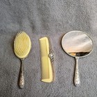 Antique Hand Mirror  Brush And  Comb Set