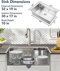 32 x19  Single Bowl Undermount Workstation Kitchen 16 Gauge Stainless Steel Sink