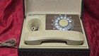 Vintage Deco-tel Rotary Telephone Wood Carved Case Box Retro Home Decor Rare
