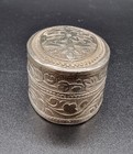 Antique Sterling Silver Taxco Hecho En Mexico Engraved Pill snuff trinket Box 