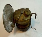 Antique Streamlined Justrite Brass Carbide Miner   s Lamp  Made In Usa
