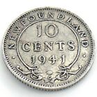 1941c Newfoundland Canada Ten 10 Cents Dime George Vi Circulated Coin J904