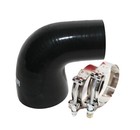 Elbow Silicone Hose 90 Degree 3  To 2  Reducer Coupler Black  2 T Bolt Clamps
