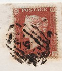 1854 Penny Red On Envelope Spec C1 Plate 163  nf   Perf 16 Small Crown Fine Used