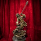 Bronze Sculpture Poseidon Statue Sea Neptune Sign Spear Marble Greek Mythology