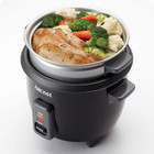 Aroma 6 Cup Rice Cooker Black Nonstick Pot Steamer With Steam Tray Easy Clean