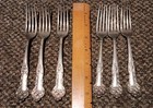 Set 6 1847 Rogers Bros Charter Oak Silverplate 1906 3  Dinner Forks 7 5     3  7 