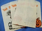 8 Lot Vintage Unused  open  Paper Trick Or Treat Bags Groovy Cat Pumpkin 6 