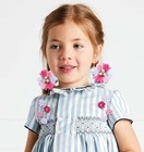 6pcs Flower Hair Bows For Girls Grosgrain Ribbon Clips Back To School