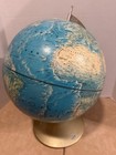 Rand Mcnally World Portrait Globe 12    Vintage 1970s Raised Relief W stand Rotate