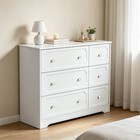 Modern 6-drawer Dresser With 3 Large And 3 Small Drawers  Glossy Finish Bedroom