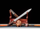 Wood Handle  sheath Chinese Sword Manganese Steel Blade Battle Sword Daggery1347