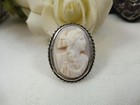 Antique Victorian Sterling Silver Shell Cameo Brooch Made In England
