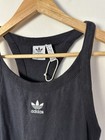 Adidas Originals Women   s 3-stripes Tank Dress Small S Black White Midi Bodycon