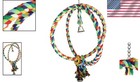Colorful 32  Bird Rope Swing With Bells - Perfect For Large Parrots   Playtime