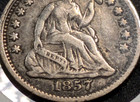 1857 Philadelphia Seated Liberty Us Silver Half 1 2 Dime Five 5 Cent Coin  242