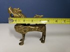 Vintage Brass Bronze Chinese Foo Dog Guardian Lion Dragon Figure 5    Tall