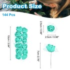144pcs 0 98  Mini Rose Artificial Flower Heads Bulk With Stem   Gauze blue Green