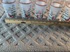 Set Of 6 Kig Christmas Frosted Glasses  Vtg Winter Cabin Scene