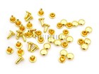 5mm Gold Double Cap Rivets 100 Sets Tubular Metal Studs For Leather Craft