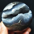 Rare 368g 65mm Natural Polished Colorful Agate Ball Geode Healing C1057