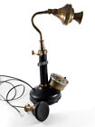 Antique Brass Phone Candlestick Telephone Rotary Dial Vintage Home Decor Office
