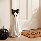 My Texas House Halloween Large Ghost With Bow Decoration  Black And White  20 