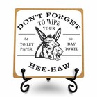 4 Inches Funny Wooden Sign  Western Donkey  Vintage Quote Wood Plaque With 