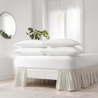 Solid Elastic Wrap Around Bed Skirt  Easy On off Dust Ruffle  18 Inch Drop      