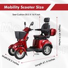 Heavy Duty 4-wheel Mobility Scooters 31 Miles 3-speed 800w 500lbs Capacity 