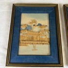 Vintage Chinese Cork Art Pictures Set Of 3 Framed Asian Landscape Made In China