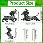 Dachshund Decorative Garden Stakes Gifts  3pcs Metal Weiner Dog Garden Statues D