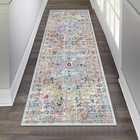 Hallway Runner Rug 2x6  Washable Non Slip Kitchen Runner  Grey Multi