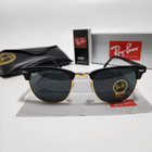 Ray-ban Rb3016 Sunglasses Clubmaster Black Frame Gray Lens 51 - 21 Mm