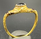 Ancient South East Asian Burmese Indonesian Old Gold 17 K Ring Garnet Gem Stone