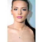 925 Silver 3 15ct Amethyst Oval Solitaire Necklace   Earrings Set