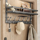 2 Pcs Over The Door 6 Hooks Coat Towel Clothe Bag Hanger Rack Bathroom Organizer