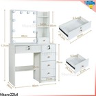 Vanity Set W  Led Lighted Mirror Makeup Dressing Table Dresser Desk Stool Drawer