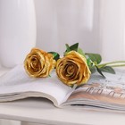 10 Pcs Gold Artificial Flowers Silk Roses Real Touch Bridal Wedding Bouquet