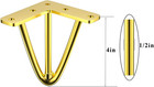 4 Inch Furniture Hairpin Legs Gold 1 2  Dia 3-rods Metal Table Feet