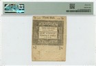 1776 June 7  3 Shillings Connecticut Colonial Note Fr ct-198 Pmg Vf35