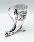 Irish Silver Sugar Caster Dublin 1909 Celtic Horn Edmond Johnson