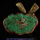 9 6   Old Tibet Buddhism Bronze Inlay Turquoise Gem Shakyamuni Buddha Statue