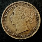 1882 H Canada Silver Twenty Cent Coin 20c Canadian Newfoundland Circulated