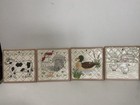 Set Of 4 Vintage Ceramic Tile Trivets Country Farm Animals Cottage Core 6 5   